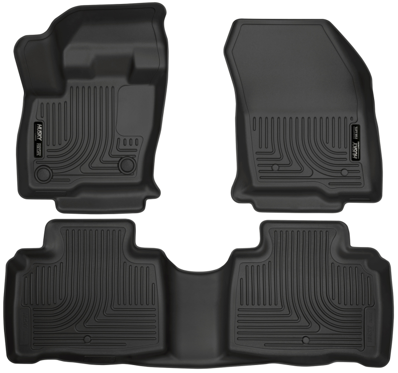 Lincoln MKX Floor Liners - Front + Rear - Husky Liners - WeatherBeater - Black - 2016